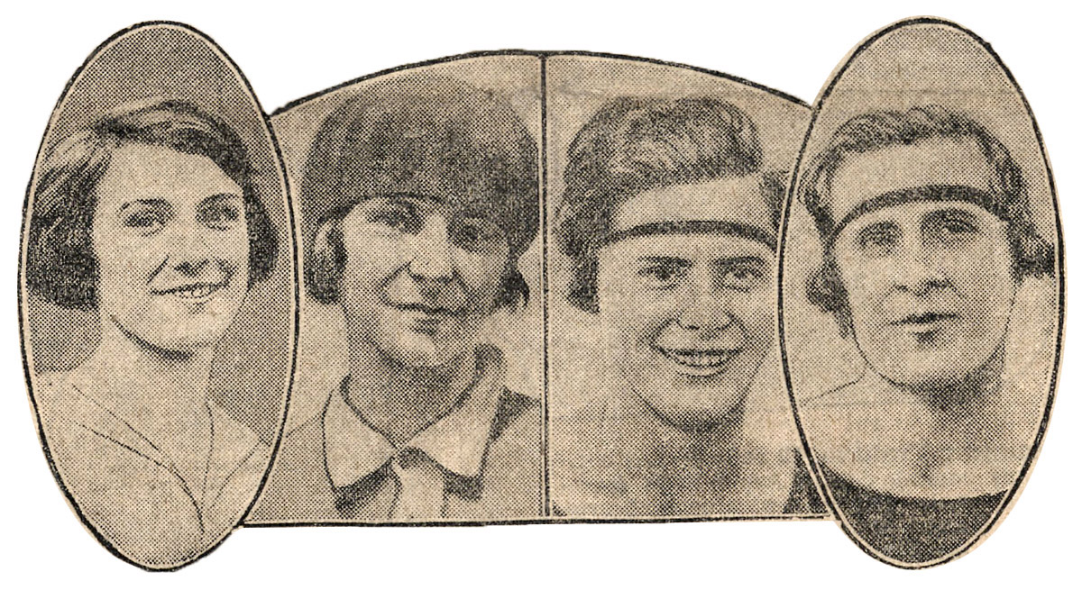 - Obě jmenovkyně pohromadě. Zcela vpravo Marie Mejzlíková II, hned vedle ní Marie Mejzlíková I. (Vyšlo ve francouzském Le Journal, 1922.)