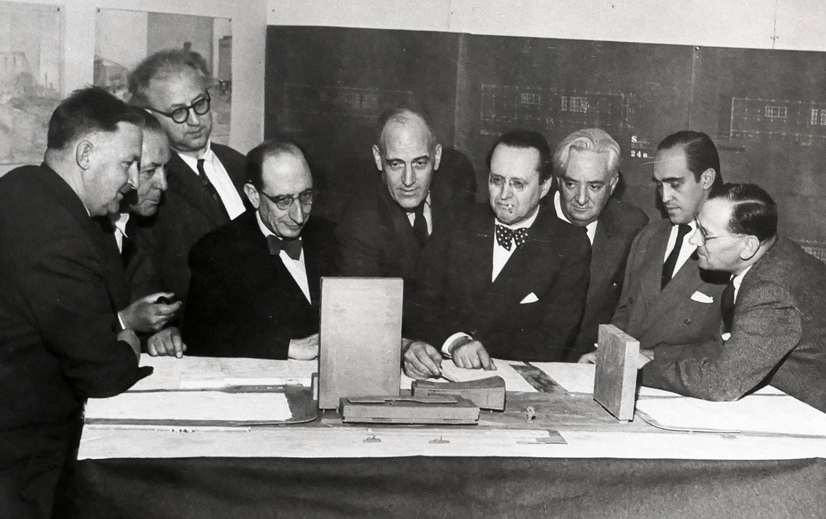 Josef Havlíček a Oscar Niemeyer při vzniku Budovy OSN 