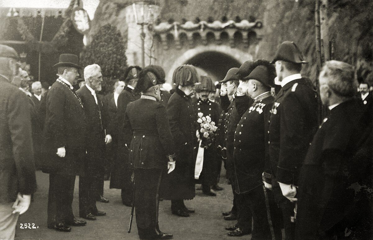 Vyšehradský tunel – návštěva cisaře Františka Josefa, 1907