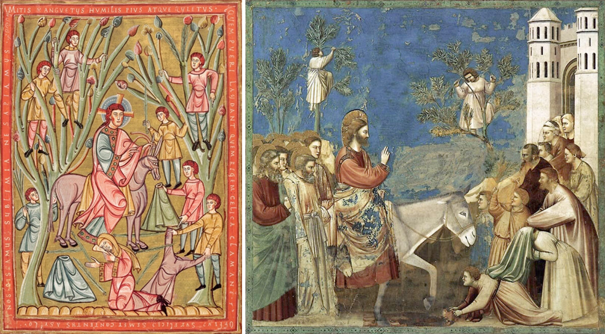 Vjezd Krista do Jeruzaléma – Kodex vyšehradský, Giotto di Bondone